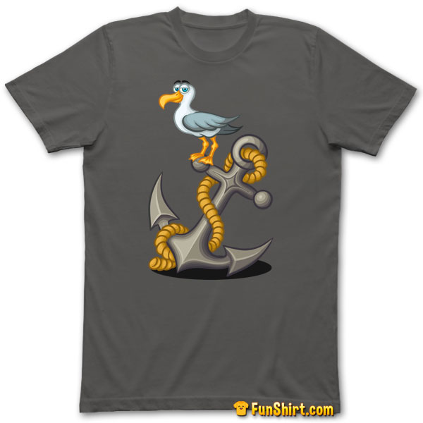 Tshirt Tee Shirt Big Ship Anchor with Seagull