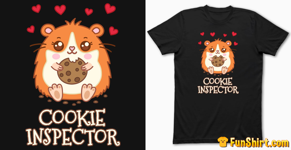 Cookie Inspector T-Shirt Design | Cute Kawaii Hamster Tshirt