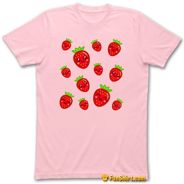 Tshirt Tee Shirt Cute Strawberry Pattern Print