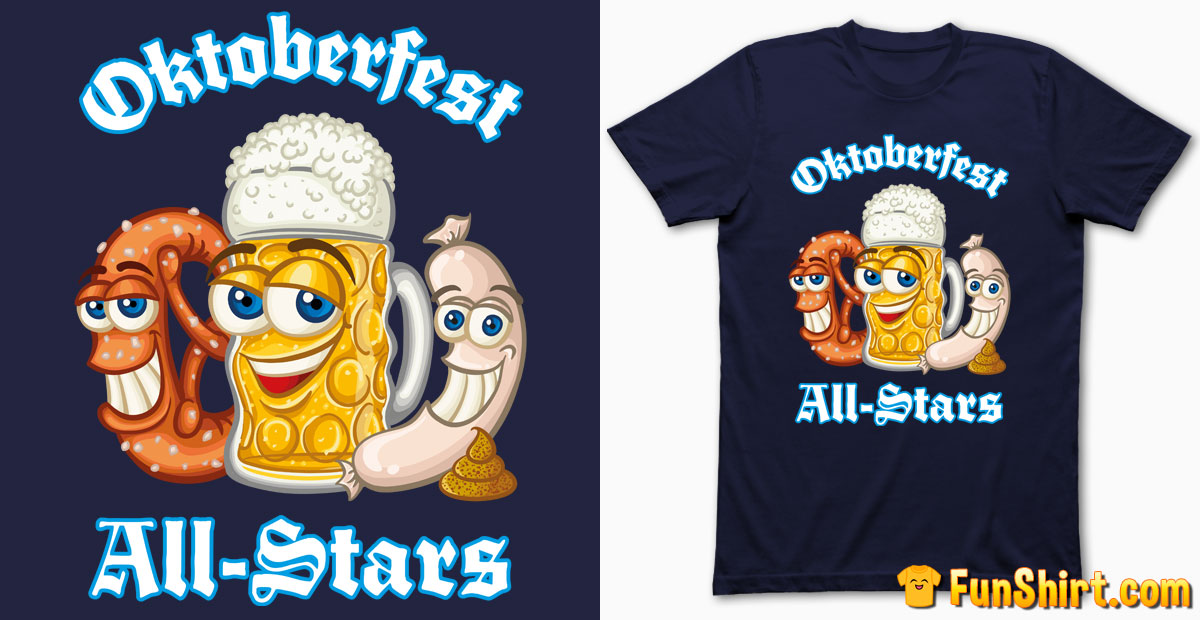 Funny Oktoberfest All-Stars T-Shirt Design | Traditional German Food Tshirt